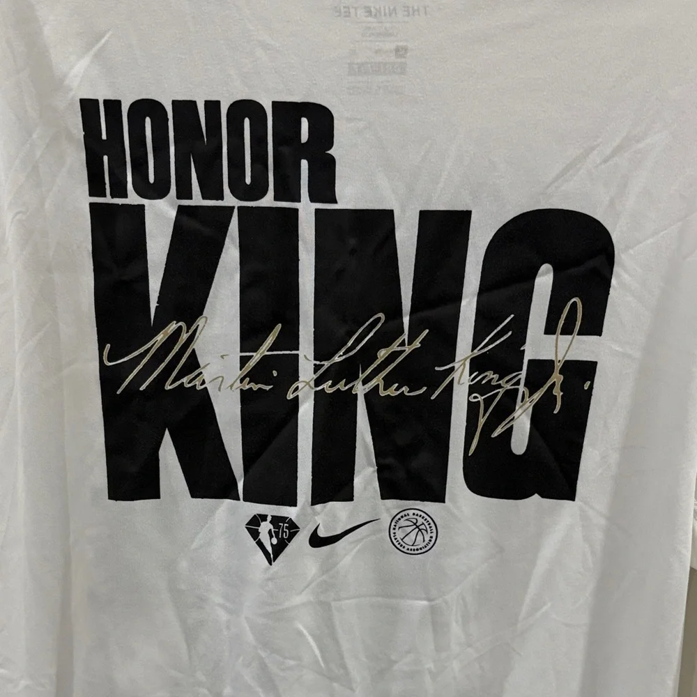 Nike White Long Sleeve Shirt-Now is the time to make Justice a reality for all - Picture 3 of 4